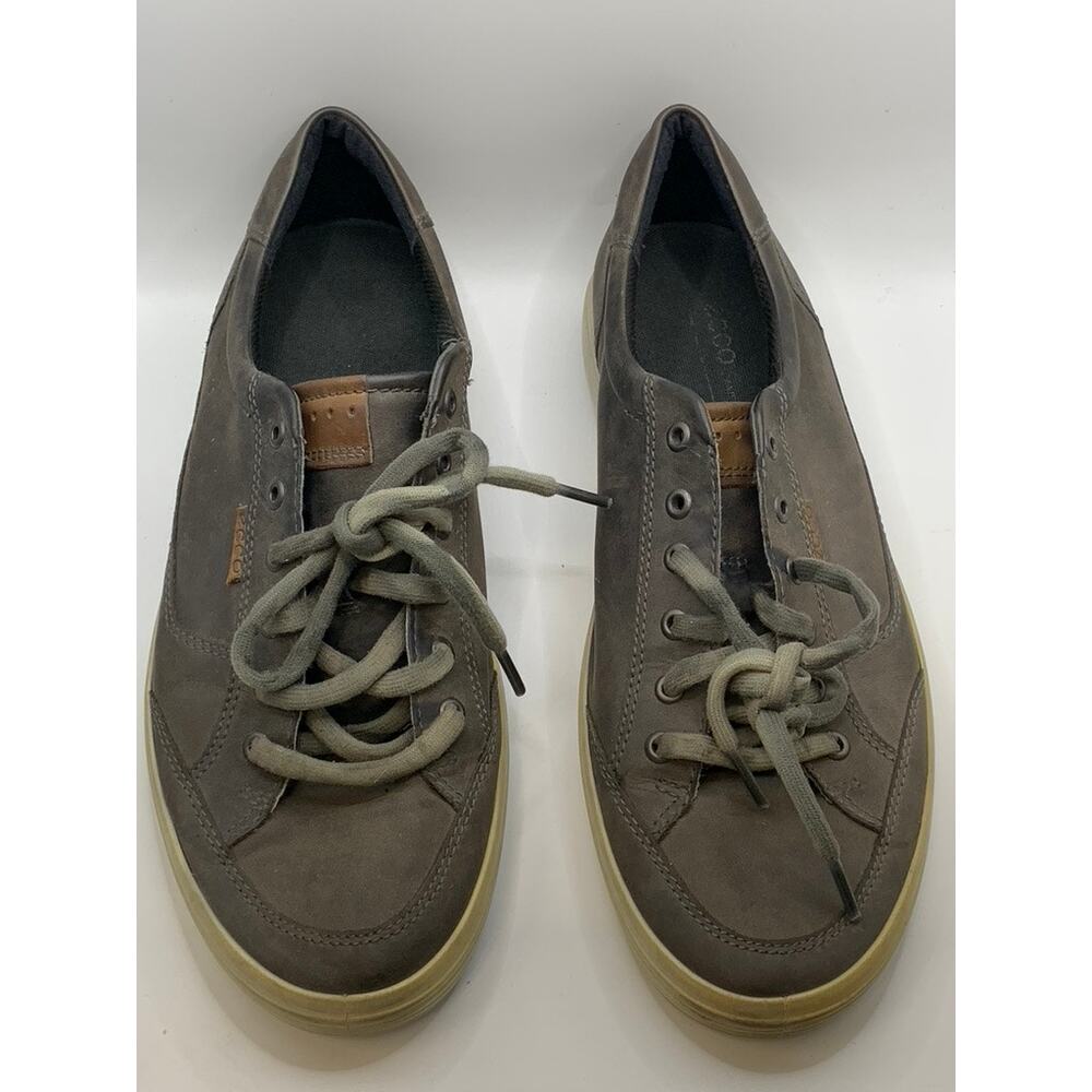 ECCO Men's Gray Faux-Leather Lightweight Sneakers SZ 12